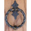 Agave Ironworks Agave Ironworks KN013-PU017-04 6 Pt Back Twisted Ring Knocker And Door PullDark Bronze KN013/PU017-04